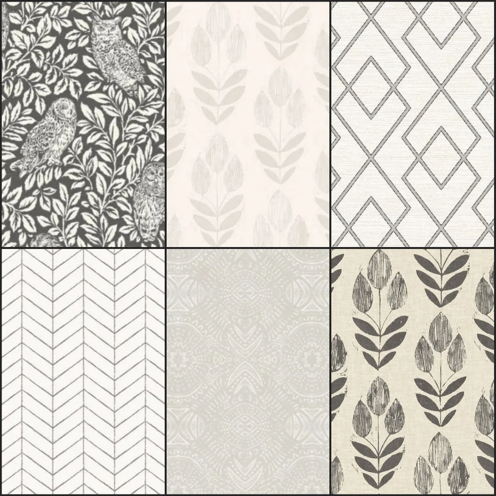 Wallpaper Wynona Geometric Floral White & Navy